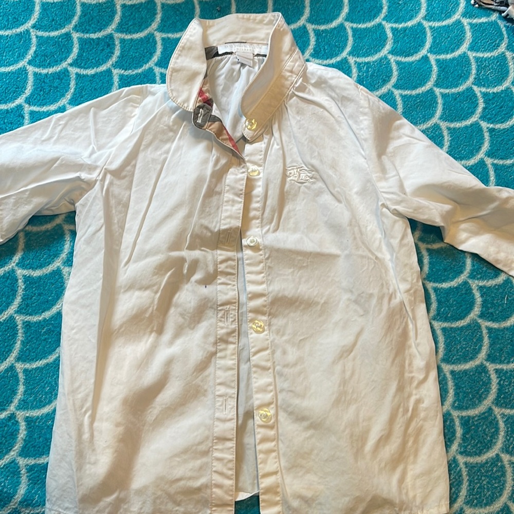 Burberry white button down for 6Y (with some stains)